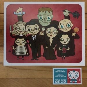 New Unused Addams Family Wednesday Goth Spooky Pop Culture Fanart Print Jellykoe